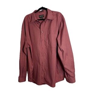 Eddie Bauer Men Button Down Shirt Plaid Cotton Red Size 2XLT Relaxed Wrinkle Res